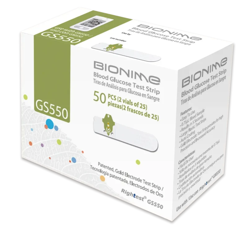 Tiras Reactivas Rightest GS550 (GM550) Caja 50 Unidades - Imagen 2