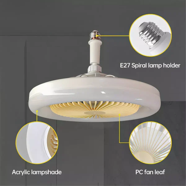 Ventilador de Techo con Luz LED y Control Remoto - Imagen 3