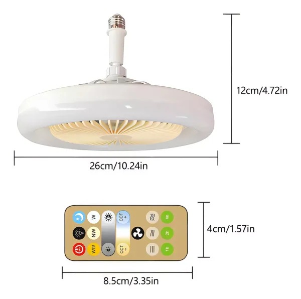 Ventilador de Techo con Luz LED y Control Remoto - Imagen 2