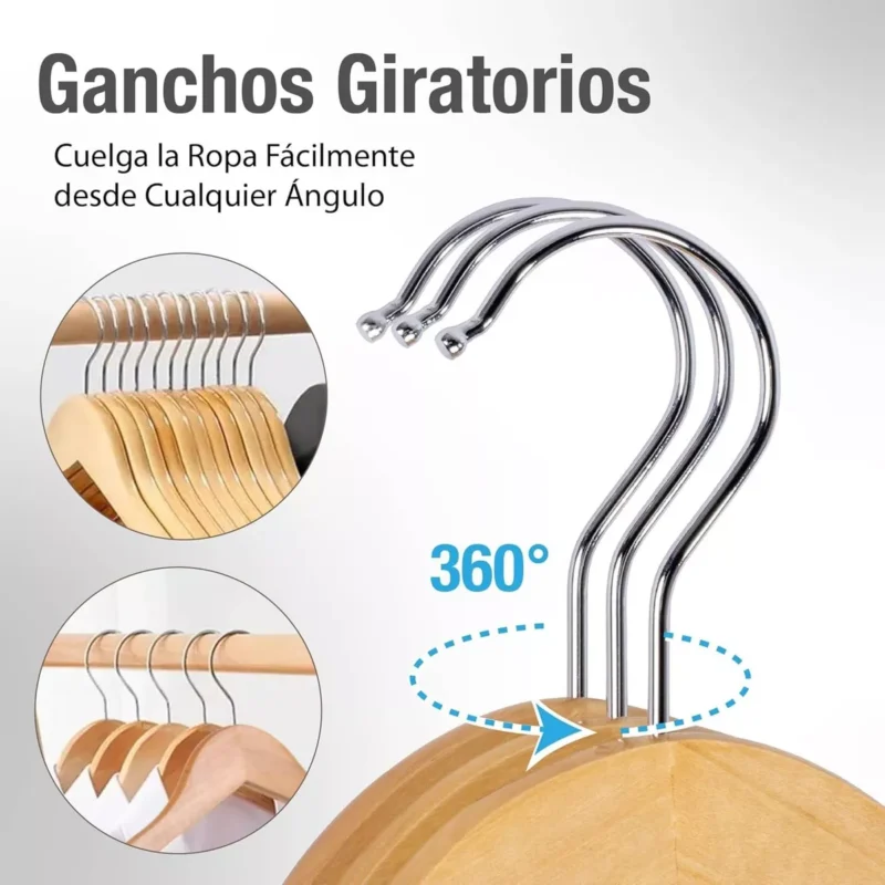 Set de 10 Colgadores de Madera para Ropa - Imagen 3