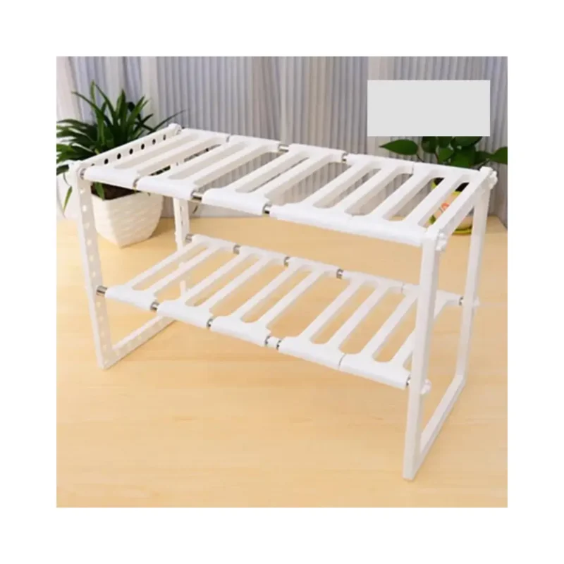 Organizador Doble de Acero Inoxidable con Estante Ajustable - Imagen 2