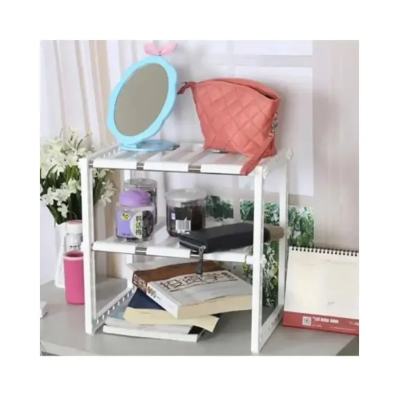 Organizador Doble de Acero Inoxidable con Estante Ajustable - Imagen 4