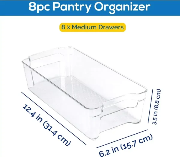 Set de 8 Organizadores para Refrigerador - Transparentes - Imagen 2