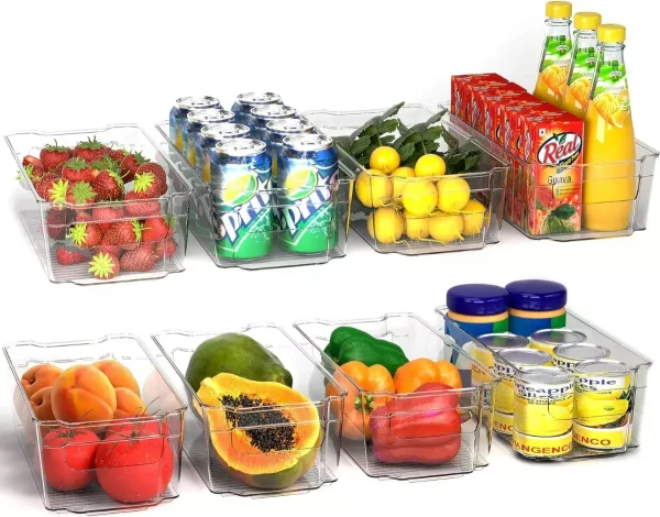 Set de 8 Organizadores para Refrigerador - Transparentes