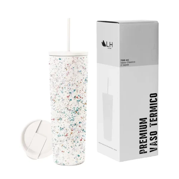 Vaso Térmico 700ml con 2 Tapas - Confeti