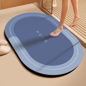 Alfombra De Baño Absorbente Antideslizante Secado Rápido Circular