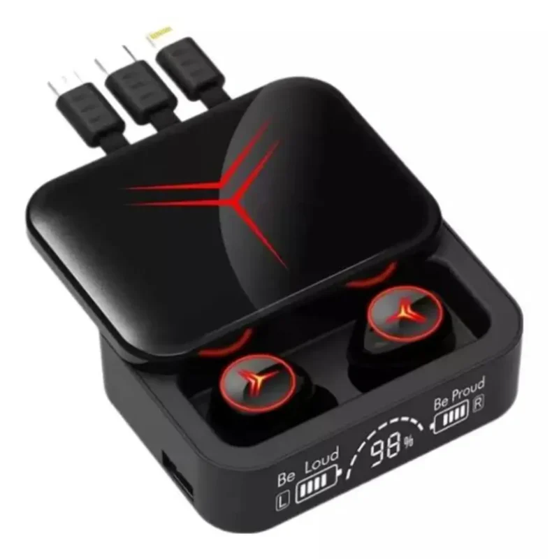 Audífonos Modernos Inalámbrico Bluetooth Negro/Rojo