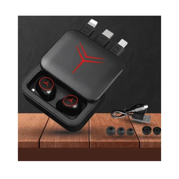 Audífonos Modernos Inalámbrico Bluetooth Negro/Rojo - Imagen 2
