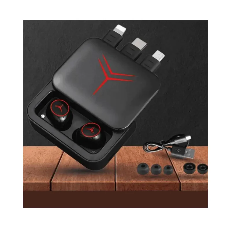 Audífonos Modernos Inalámbrico Bluetooth Negro/Rojo - Imagen 2