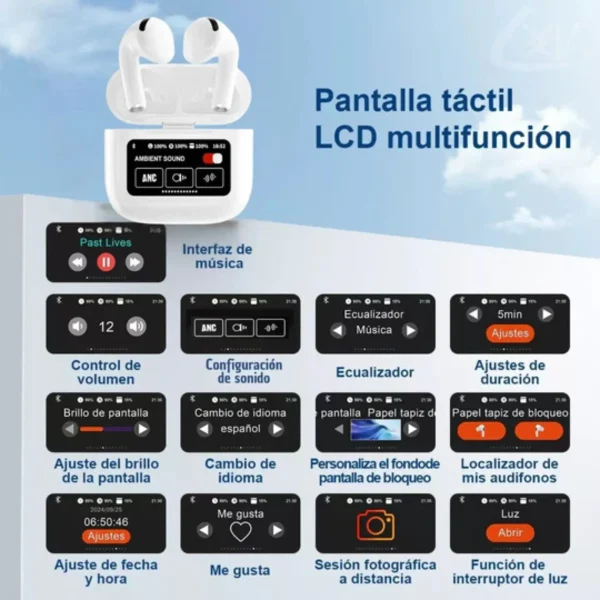 Audífonos Pro Bluetooth con Pantalla Táctil - Imagen 6