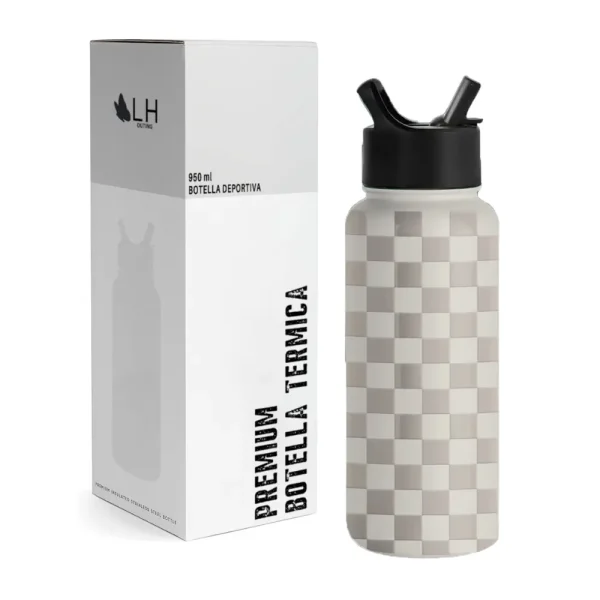 Botella Térmica Deportiva 950ml Gris Jm