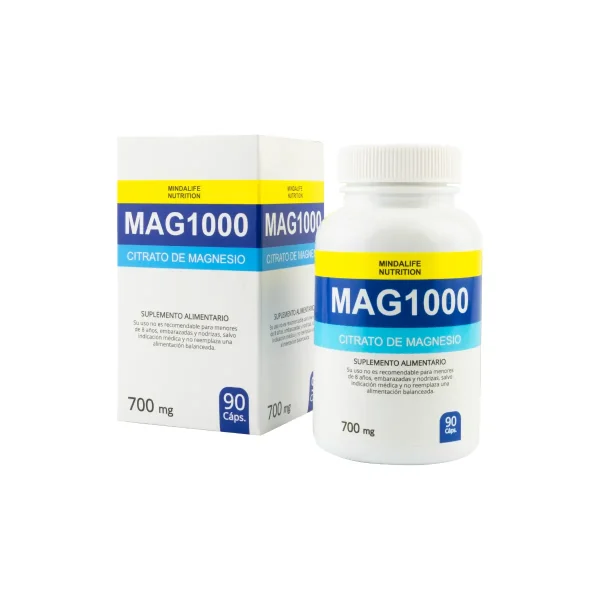 Cápsulas de Citrato de Magnesio MAG1000 – 90 Cápsulas