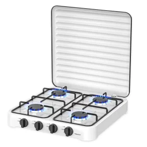 Cocina De Gas Con Tapa De Acero 4 Platos