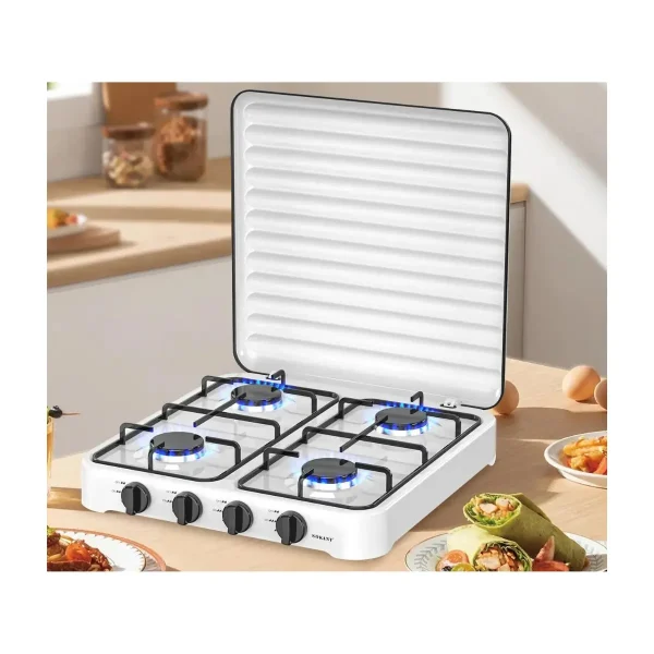Cocina De Gas Con Tapa De Acero 4 Platos - Imagen 2