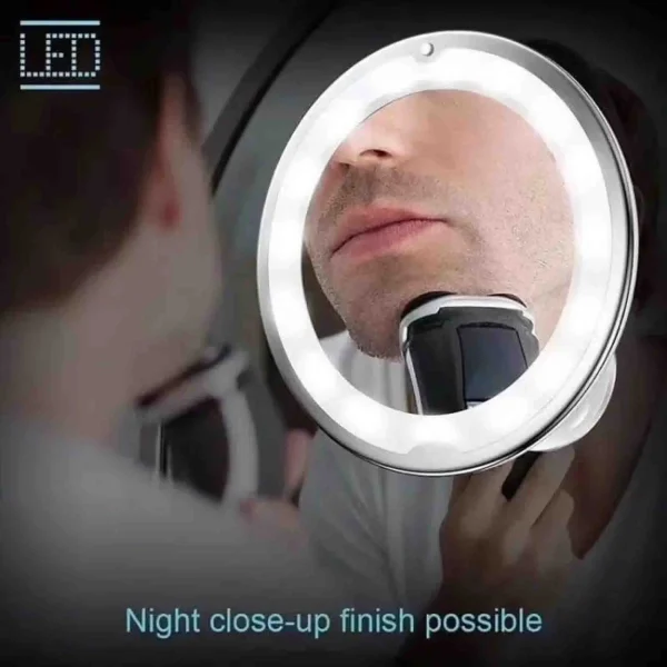 Espejo Portátil para Maquillaje con Luz LED y Aumento 10X - Imagen 4