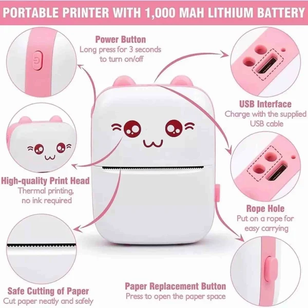 Mini Impresora Térmica Gatito - Imagen 7