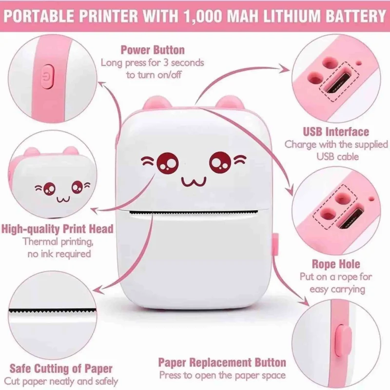Mini Impresora Térmica Gatito - Imagen 7
