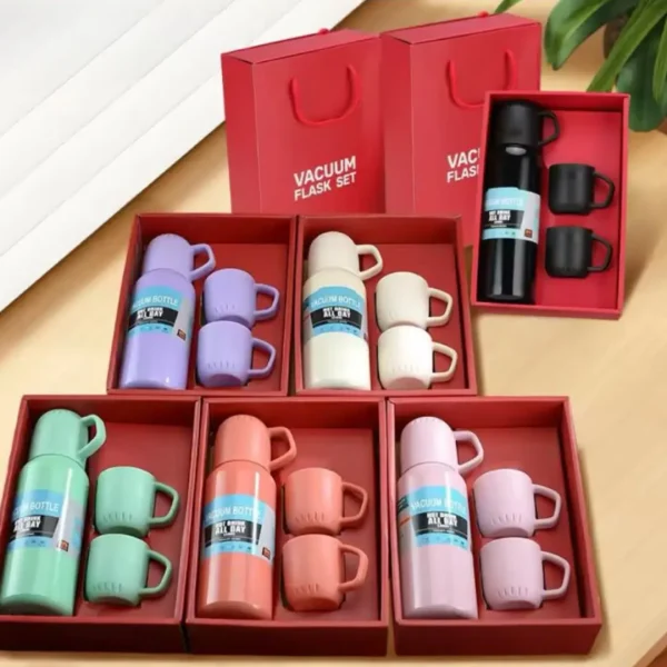 Set Termo y Tres Tazas de Acero Inoxidable - Imagen 2