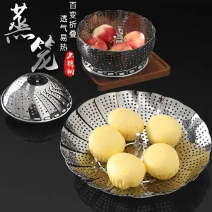 Vaporera Plegable Cocina Cesta Humeante