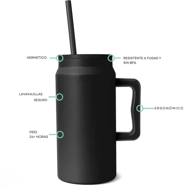 Vaso Termico Premium 1500 Ml Blanco - Imagen 4