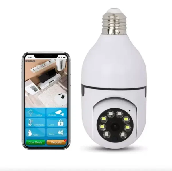 Cámara Foco De Seguridad HD Panorámica 360° con WiFi y Detección de Movimiento