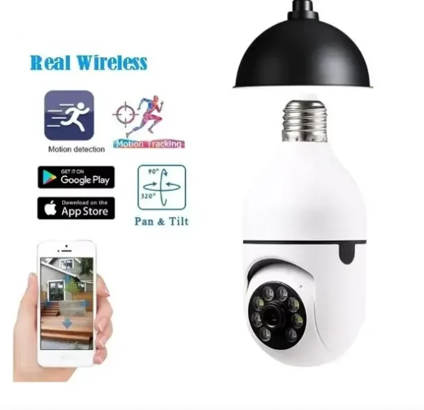 Cámara Foco De Seguridad HD Panorámica 360° con WiFi y Detección de Movimiento - Imagen 3