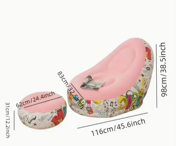 Sillón Inflable Ergonómico Con Reposapiés - Imagen 3