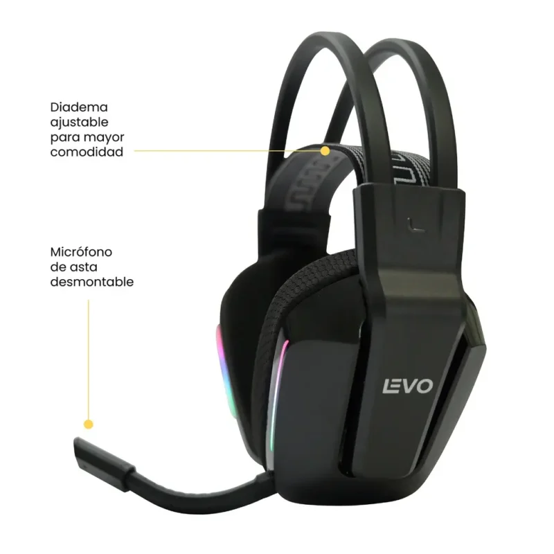 Audífonos Gamer Inalámbricos 7.1 con Micrófono RGB | Zenit Elite Levo - Imagen 3