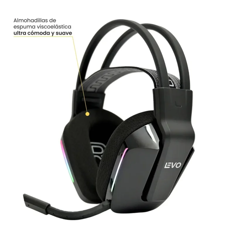 Audífonos Gamer Inalámbricos 7.1 con Micrófono RGB | Zenit Elite Levo - Imagen 2