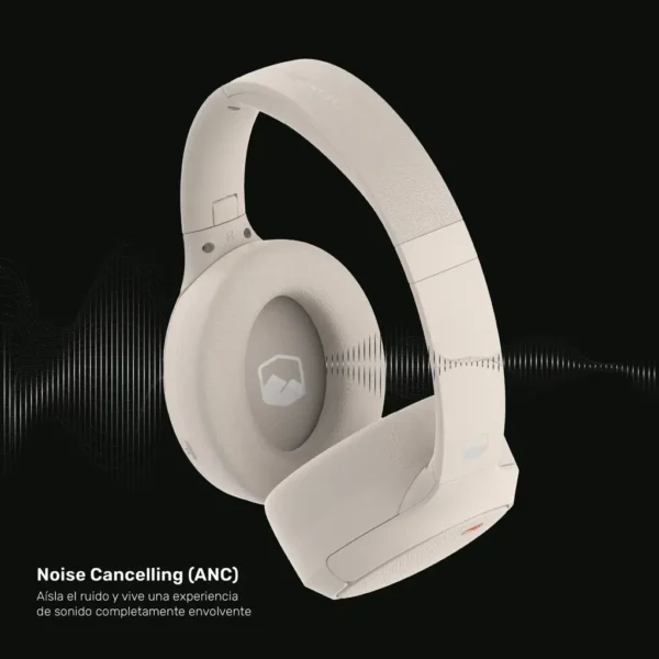 Audífonos Bluetooth con Cancelación de Ruido ANC | BeatMaster Cream Inalámbricos - Imagen 2