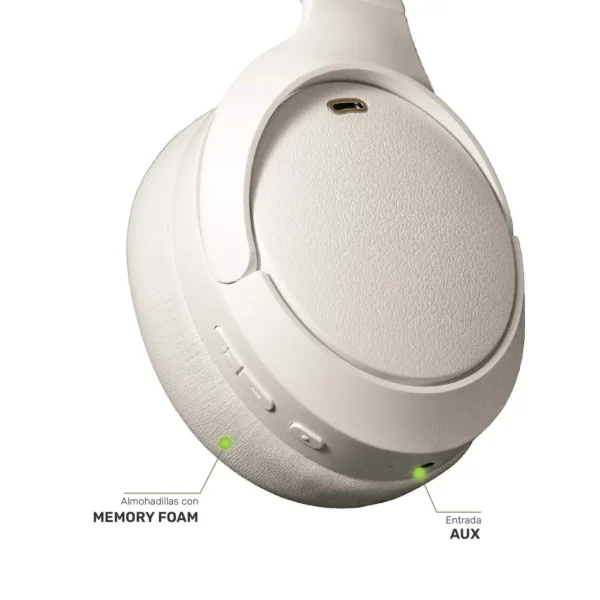 Audífonos Bluetooth con Cancelación de Ruido ANC | BeatMaster Cream Inalámbricos - Imagen 4