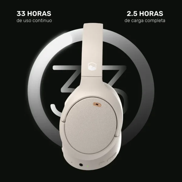 Audífonos Bluetooth con Cancelación de Ruido ANC | BeatMaster Cream Inalámbricos - Imagen 3