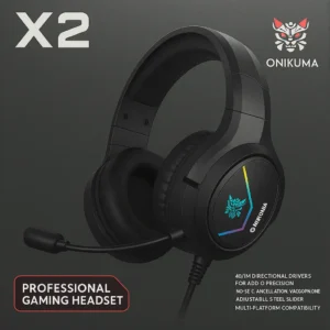Audífonos Gamer Multiplataforma con Micrófono RGB | Onikuma X2 Sonido Envolvente 50mm