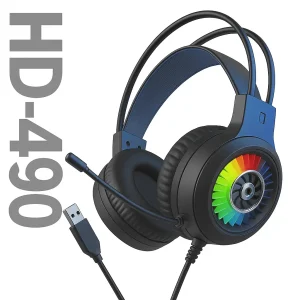 Audífonos Gamer con Micrófono USB y Luces LED HD-490