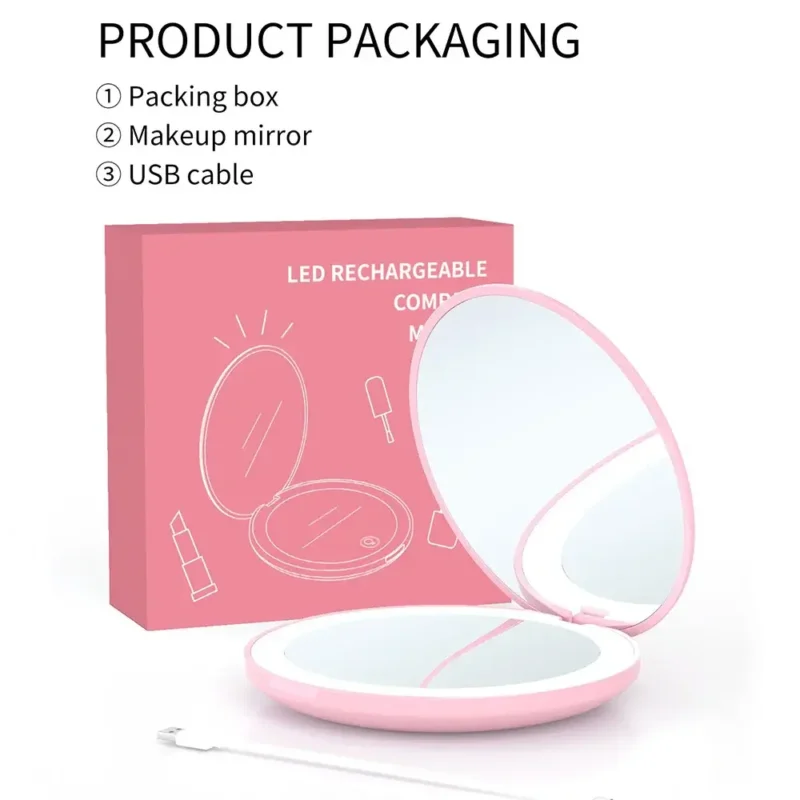Espejo LED Plegable Recargable - Imagen 3