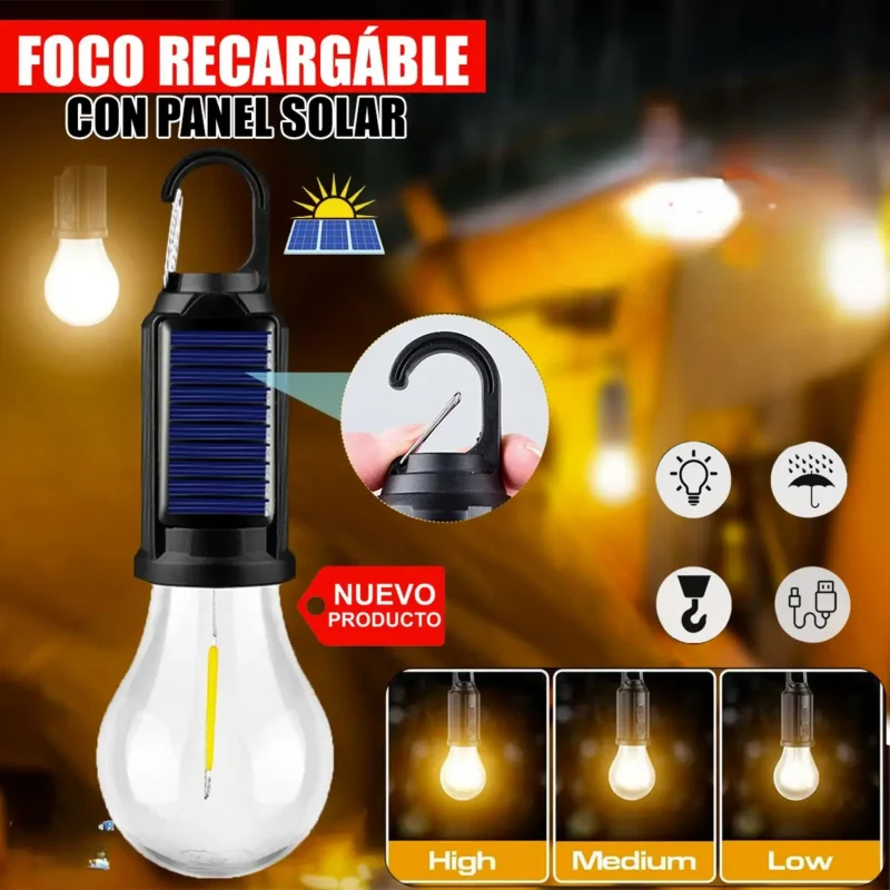 Foco Solar Recargable LED - Imagen 2
