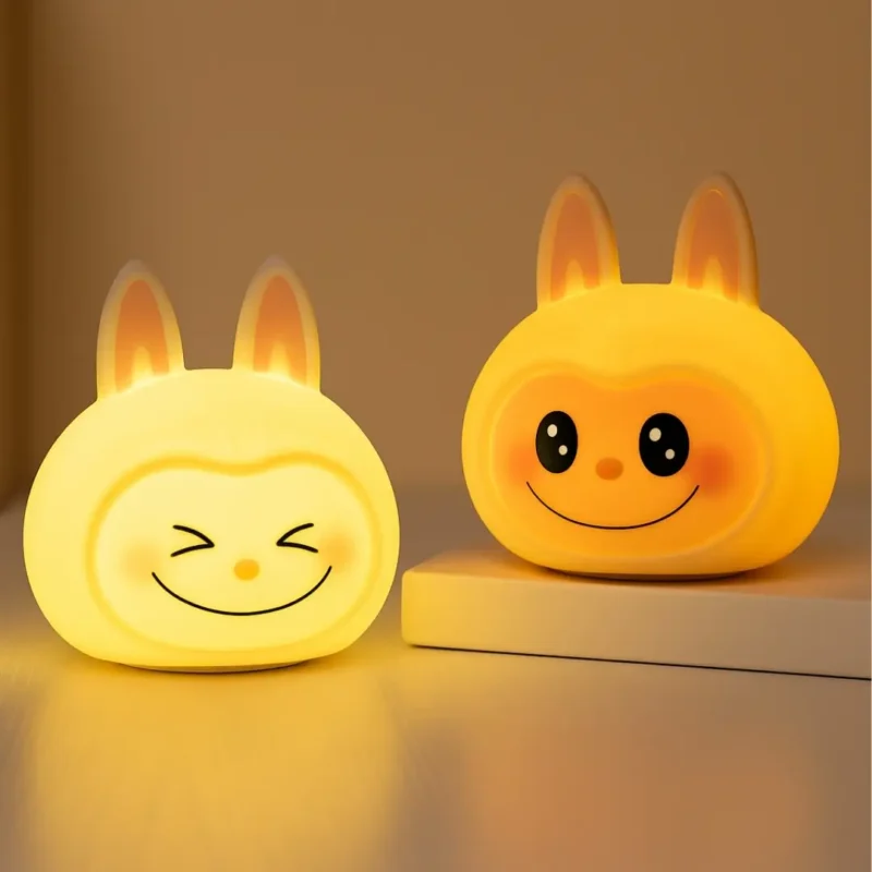 Luz Nocturna Infantil Labubu Recargable USB – 7 Colores en Silicona Suave - Imagen 5