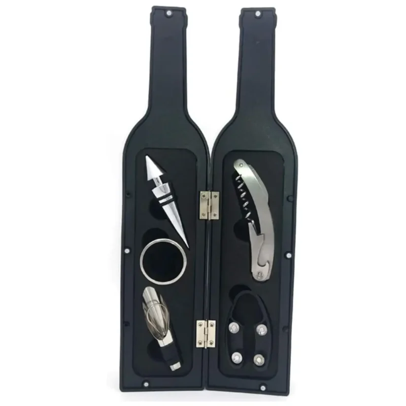 Set de Accesorios para Vino en Estuche Botella