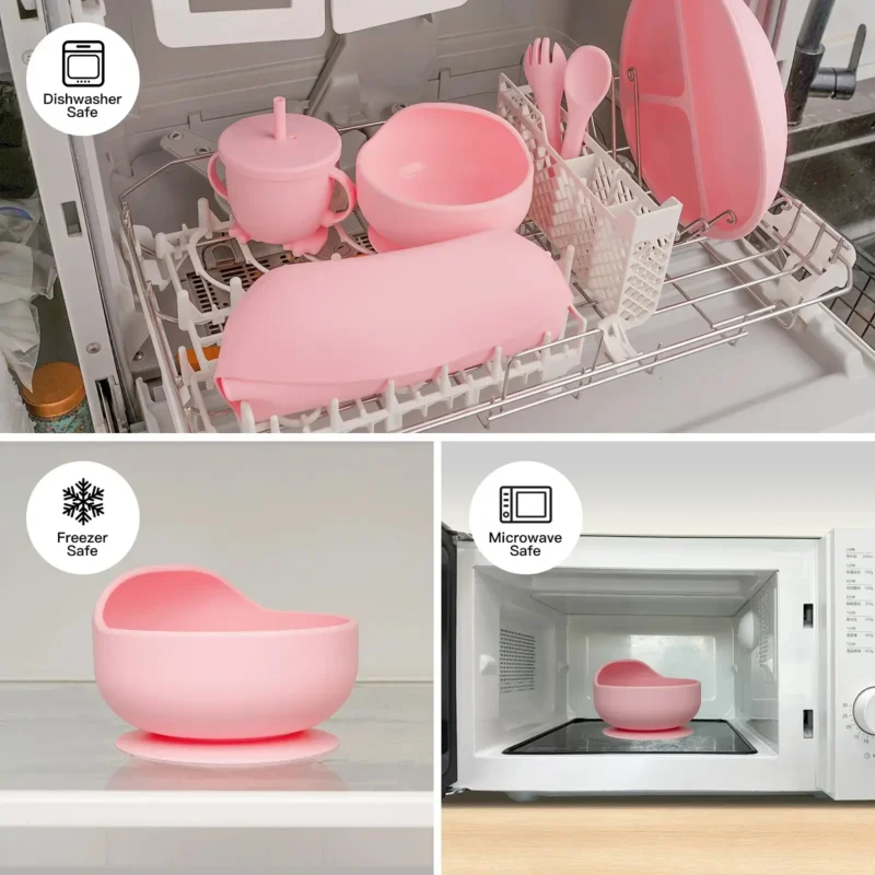 Set de alimentación para bebés de silicona - Imagen 5