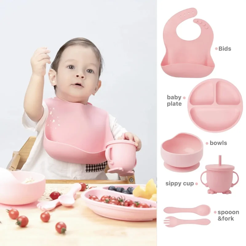 Set de alimentación para bebés de silicona - Imagen 2