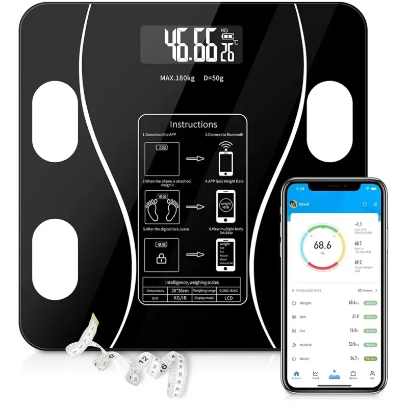 Pesa digital inteligente FitTrack Balance™ – Báscula con análisis corporal completo