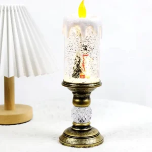 Vela Led Navideña con Purpurina y Movimiento